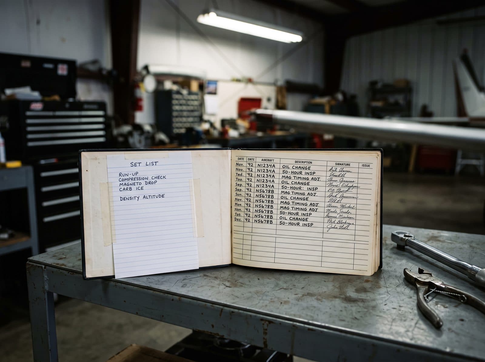 An open maintenance logbook