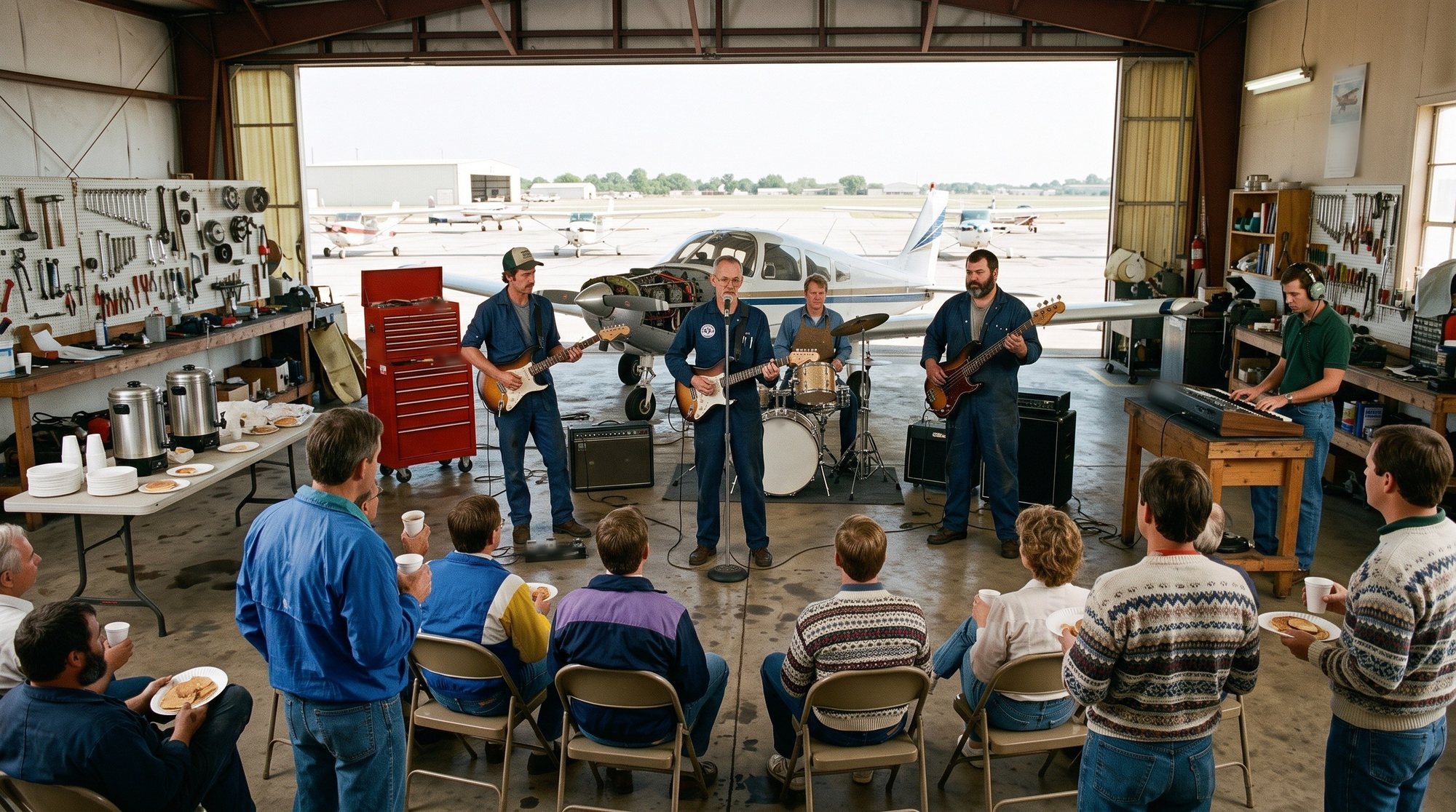 Mechanical performing in Hangar 4