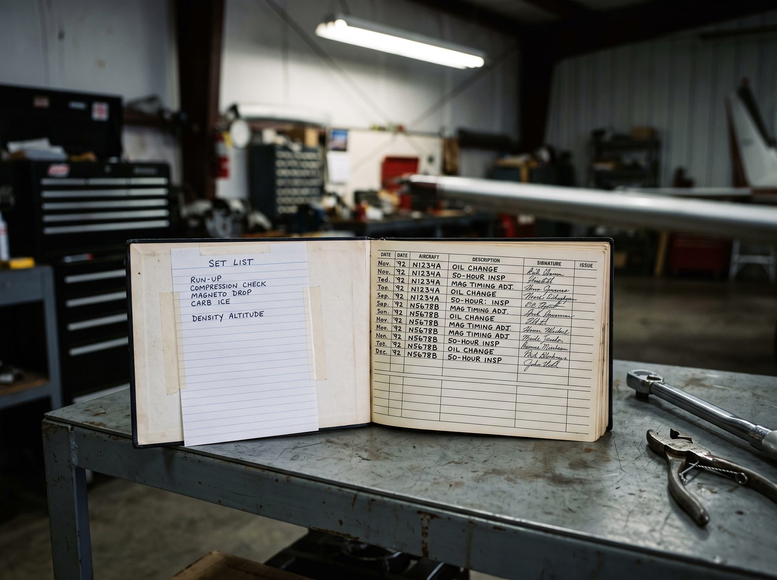 An open maintenance logbook